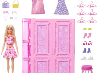 barbie hxd58 set de joc cu papusa "dulapul de vis barbie" (25 articole)