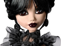 monster high wednesday hxj03 păpușă de colecție "wednesday addams" într-o rochie gotică