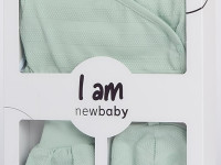 new baby 49084 Набор из 3 ед.  для новорожденных "i am" (р.56) мятный