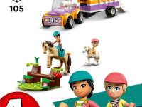 lego friends 42634 constructor "remorca cu cal si ponei" (105 el.)