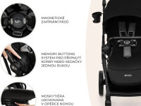 kinderkraft cărucior 2-in-1 yoxi negru