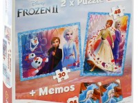 trefl 90814 puzzle 2-în1 "frozen" + memos (30/48/24 el.)