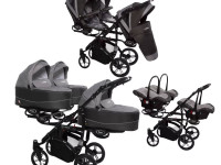 babyactive Коляска для тройни 2в1 trippy silver