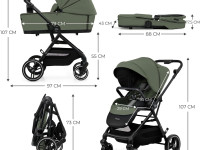 kinderkraft cărucior 2-in-1 yoxi verde