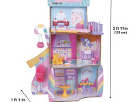 kidkraft 20242-msn casă pentru păpușicasa de păpuși super dulce de la kidkraft candy castle va stârni imaginația copiilor. cu o paletă de curcubeu pe trei niveluri și șapte platforme, această casă de păpuși magică din lemn are o înălțime de aproape 4 pici