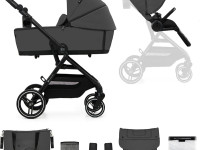 kinderkraft cărucior 2-in-1 yoxi gri