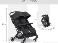 hauck carucior pentru gemeni swift x duo black