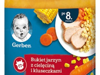 gerber piure de mix de legume cu vițel și paste (8 luni+) 190 gr.