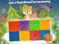 ortek 09631 covoraș ortopedic pentru masaj puzzle "mix" (8 el.) cu jocul de masă "forest adventures"