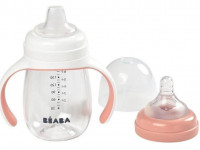 beaba 3945 biberon de invatare 2 in 1 (210 ml.) roz