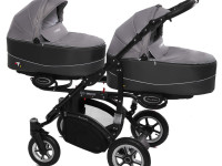 babyactive carucior pentru gemeni 3 in 1 twinni silver