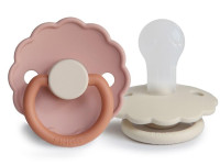 frigg suzeta rotunda din silicon "daisy" 2 buc. (0-6 luni) biscuit & cream