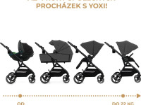 kinderkraft cărucior 2-in-1 yoxi gri