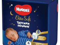 Подгузники-трусики huggies elite soft ночные 4 (9-14кг) 19шт.