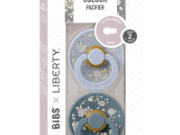 bibs Пустышка круглая латексная "colour liberty" capel & dusty blue  (0-6 м.) 2 шт.