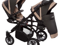 babyactive carucior pentru gemeni 3 in 1 twinni beige