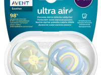 avent scf085/58 Пустышка силиконовая "ultra air night" (0-6 м) 2 шт.