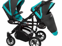 babyactive carucior pentru gemeni 2 in 1 twinni tropic green