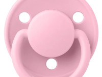 bibs suzeta rotunda din silicon de lux (0-36 luni) baby pink