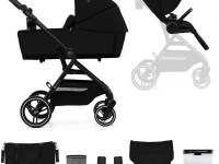 kinderkraft cărucior 2-in-1 yoxi negru