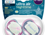 avent scf376/14 Пустышка силиконовая "ultra air night" (6-18 м) 2 шт.