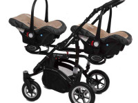 babyactive carucior pentru gemeni 3 in 1 twinni beige