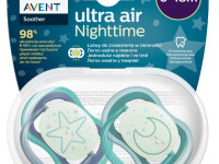 avent scf376/13 Пустышка силиконовая "ultra air night" (6-18 м) 2 шт.