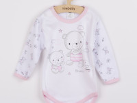 new baby 36698 body cu mâneca lunga bears pink 68cm (3-6luni)