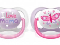 avent scf080/02 Пустышка силиконовая "i love" (0-6 м. ) 2 шт.