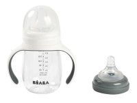 beaba 5553 biberon de invatare 2 in 1 (210 ml.) gri