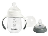 beaba 5553 biberon de invatare 2 in 1 (210 ml.) gri