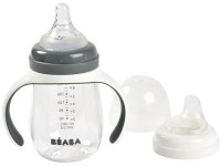 beaba 5553 biberon de invatare 2 in 1 (210 ml.) gri