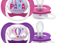 avent scf080/10 suzera din silicon ultra air "i love" (6-18 m.) 2 buc. in sort.