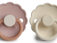 frigg suzeta rotunda din silicon "daisy" 2 buc. (0-6 luni) biscuit & cream