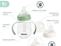 beaba 5552 biberon de invatare 2 in 1 (210 ml.) verde