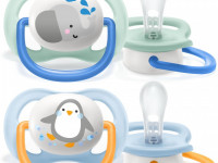 avent scf080/05 suzera din silicon ultra air "animal" (0-6 m.) 2 buc.