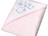 tega baby prosop cu glugă  "bunny" kr-008-104 (100х100 cm.) roz