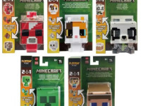 mattel minecraft htl43 figurină 2 în 1 "flippin' figs" (in sort.)