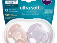 avent scf091/09 suzeta din silicon ultra soft (0-6 m.) 2 buc.  